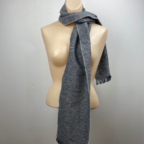 John Molloy Wool Scarf, Blue, Made in Ireland - Picture 2 of 6